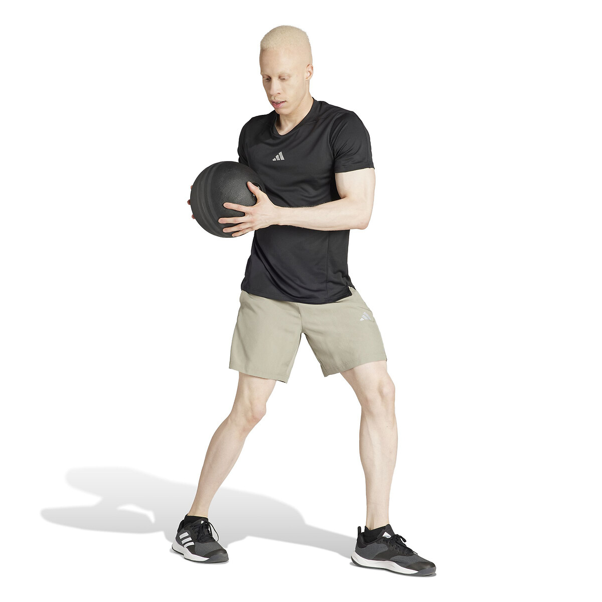Short de training gym beige, adidas Performance