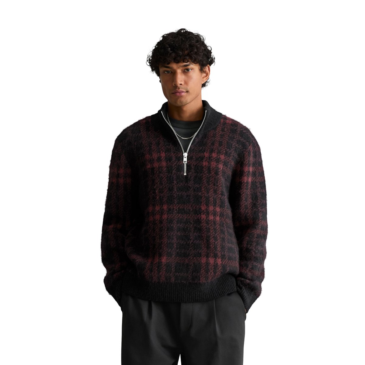 Pull à col roulé Jacquard, coupe classique en mélange de laine vierge douce noir, MARC O’POLO DENIM