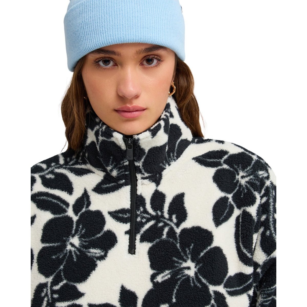 Polaire régulière à demi-zip LIVE OUT LOUD. blanc anthracite polar mo, ROXY