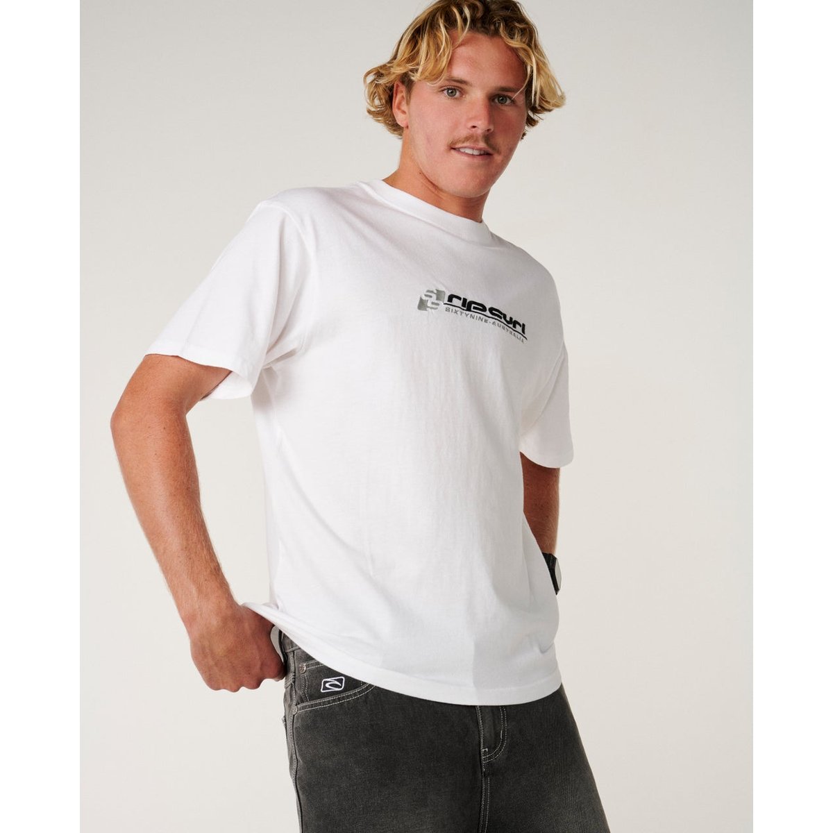 T-shirt brodé Archive 69 coupe Loose blanc, RIP CURL