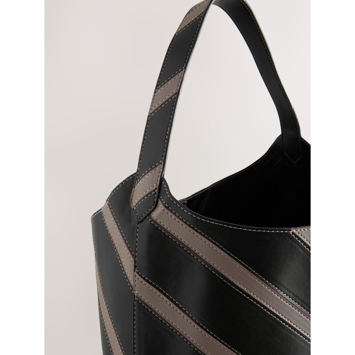 Sac bandoulière rayé noir, NEXT