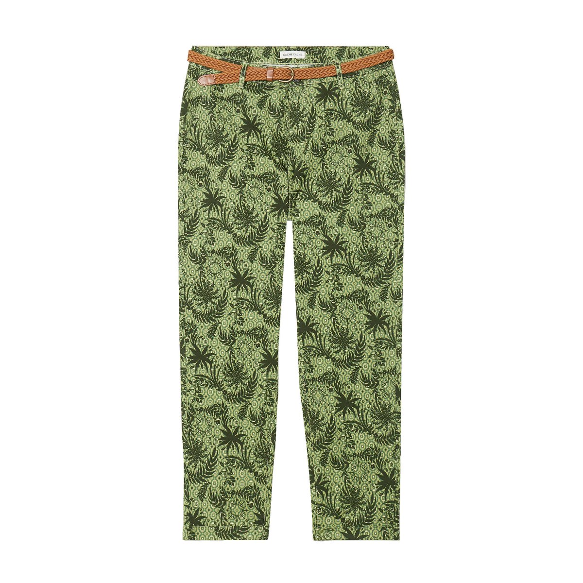 Pantalon chino slim 7/8ème vert, CACHE CACHE
