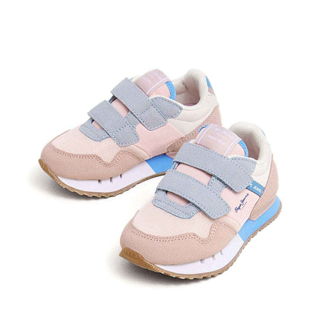 Baskets À Fermeture Velcro orange pêche noire, PEPE JEANS