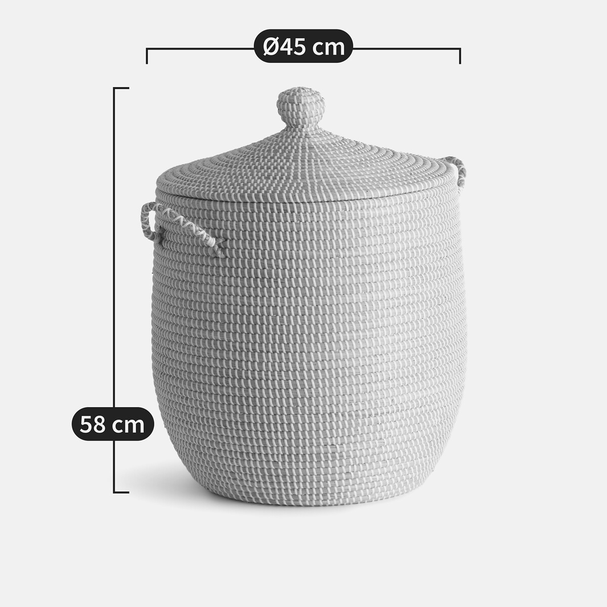 Panier avec couvercle H58 cm, Natala naturel, LA REDOUTE INTERIEURS