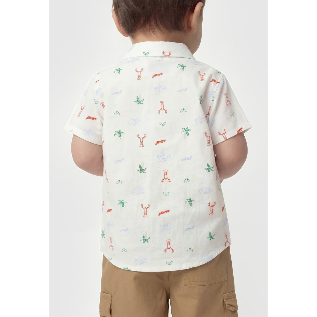 Chemise En Popeline Brodée blanc multicolore, GUESS KIDS