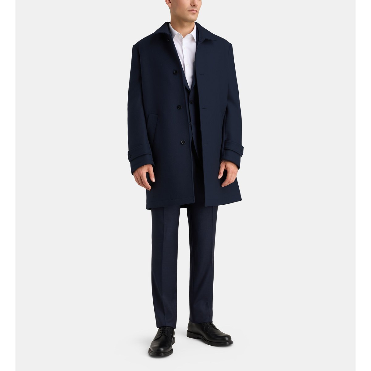 Manteau droit bari new col bleu marine, COMPTOIR GL