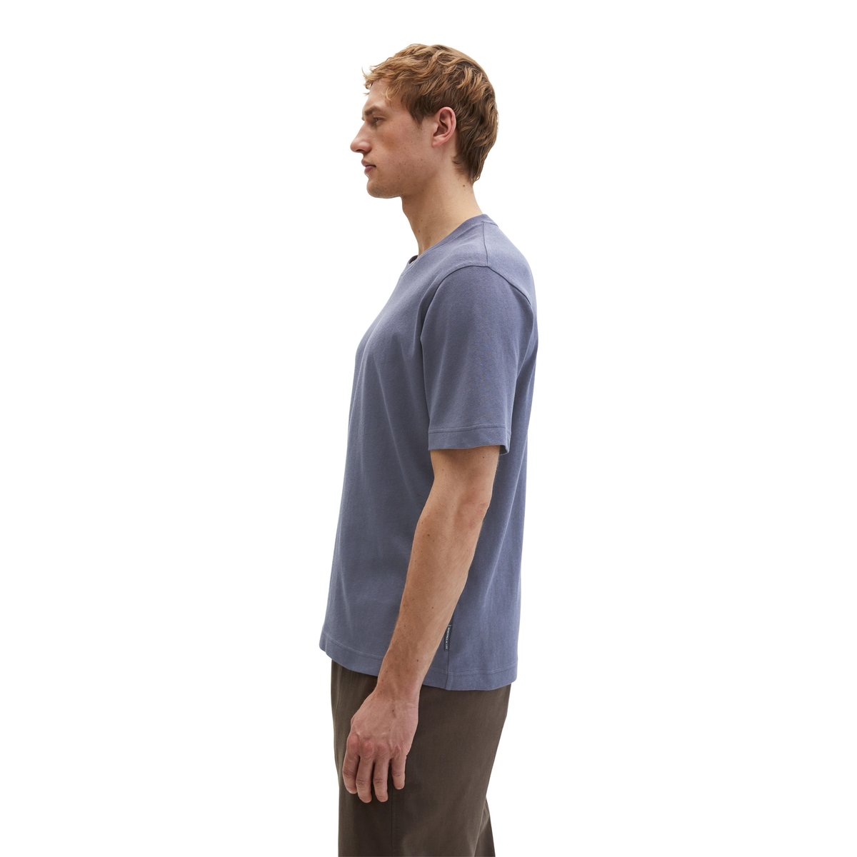 T-shirt regular en coton et lin mélangés gris foncé, MARC O'POLO