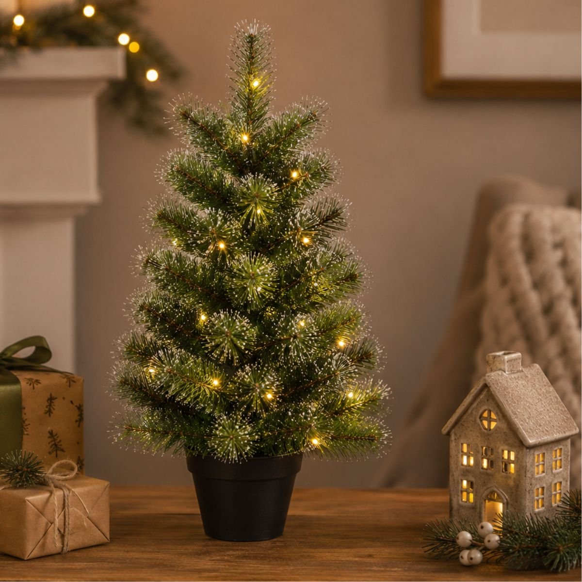 Sapin de Noël artificiel lumineux GLENDON vert, BLACK BOX TREES
