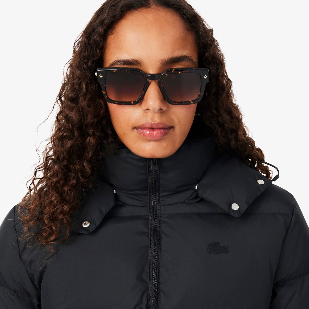 Doudoune à capuche déperlante duvet noir-031, LACOSTE