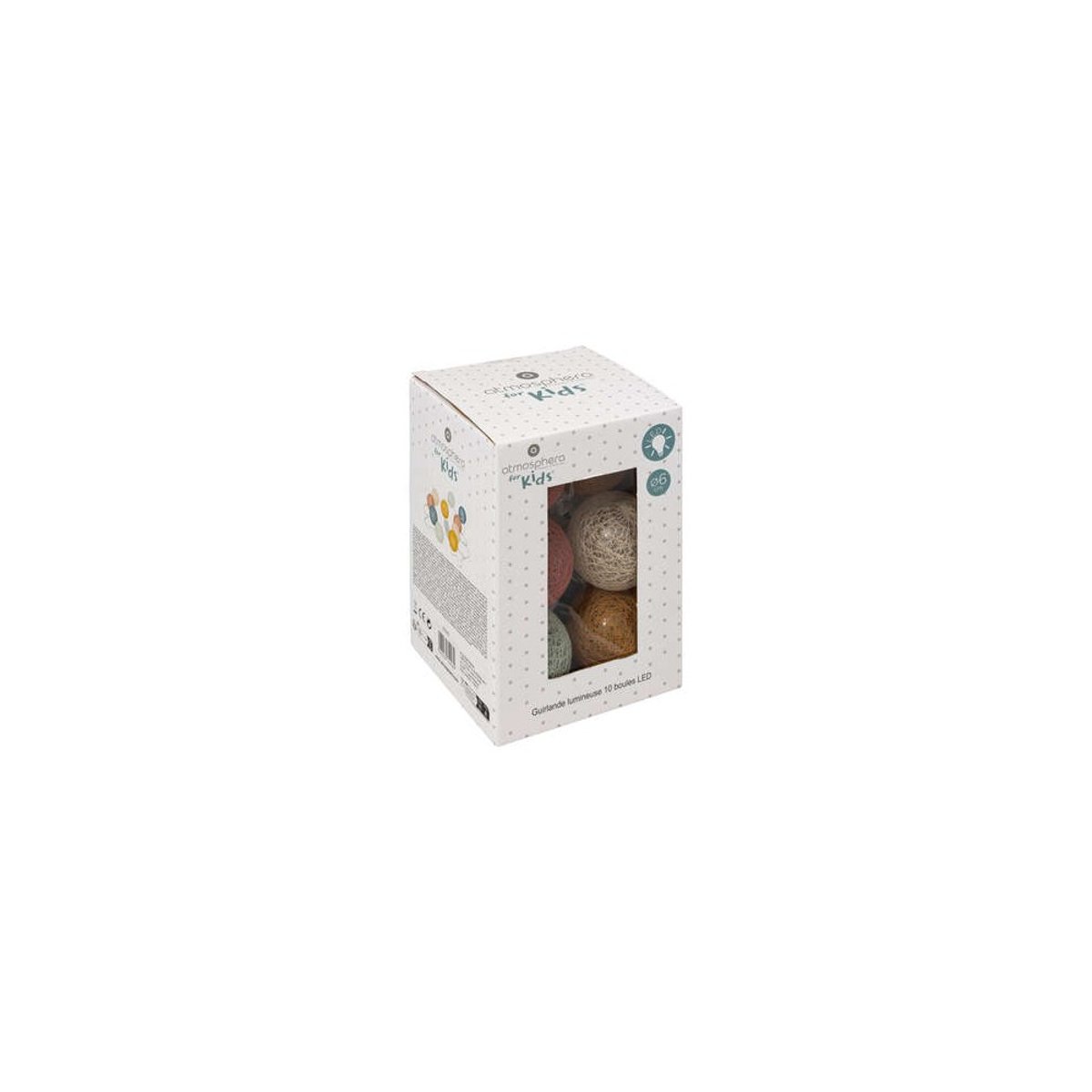 Guirlande LED à piles OYA 10 boules Diam.6 multicolore, ATMOSPHERA