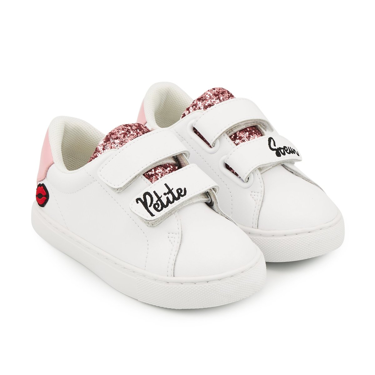 Baskets Enfant En Cuir Mini Edith Petite Soeur blanc, BONS BAISERS