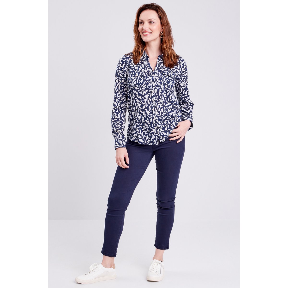 Chemise manches longues bleu foncé, BREAL