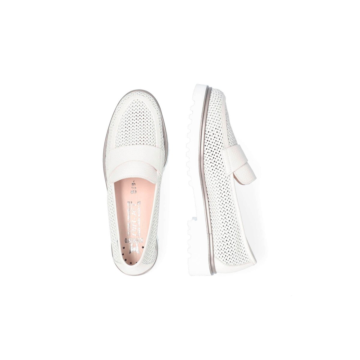 Mocassins en cuir SYLVIE PERF blanc p5136, MEPHISTO