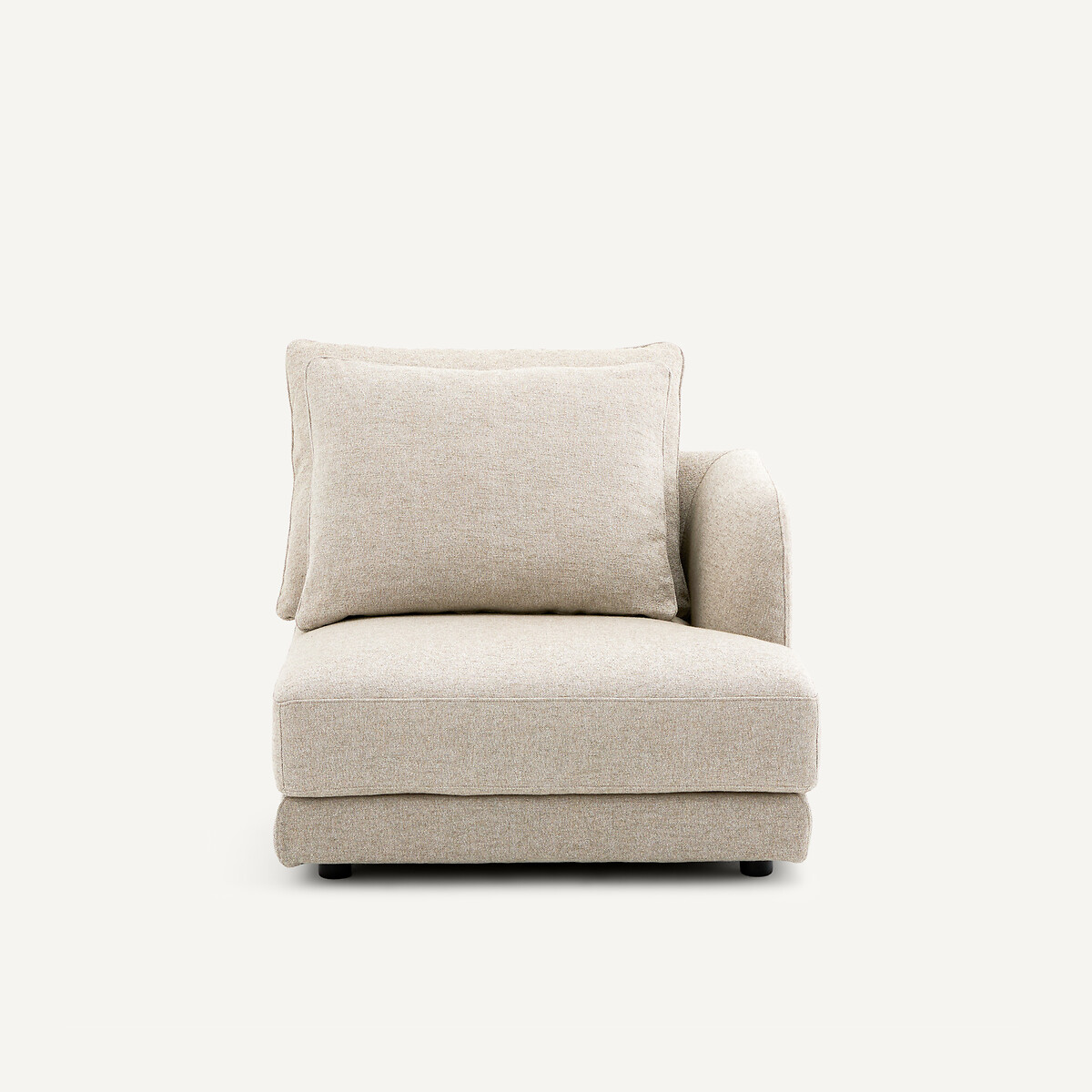 Rechtes Halbsofa, modular, aus strukturiertem Viskose-Leinen-Stoff, TIBERIO natur, AM.PM