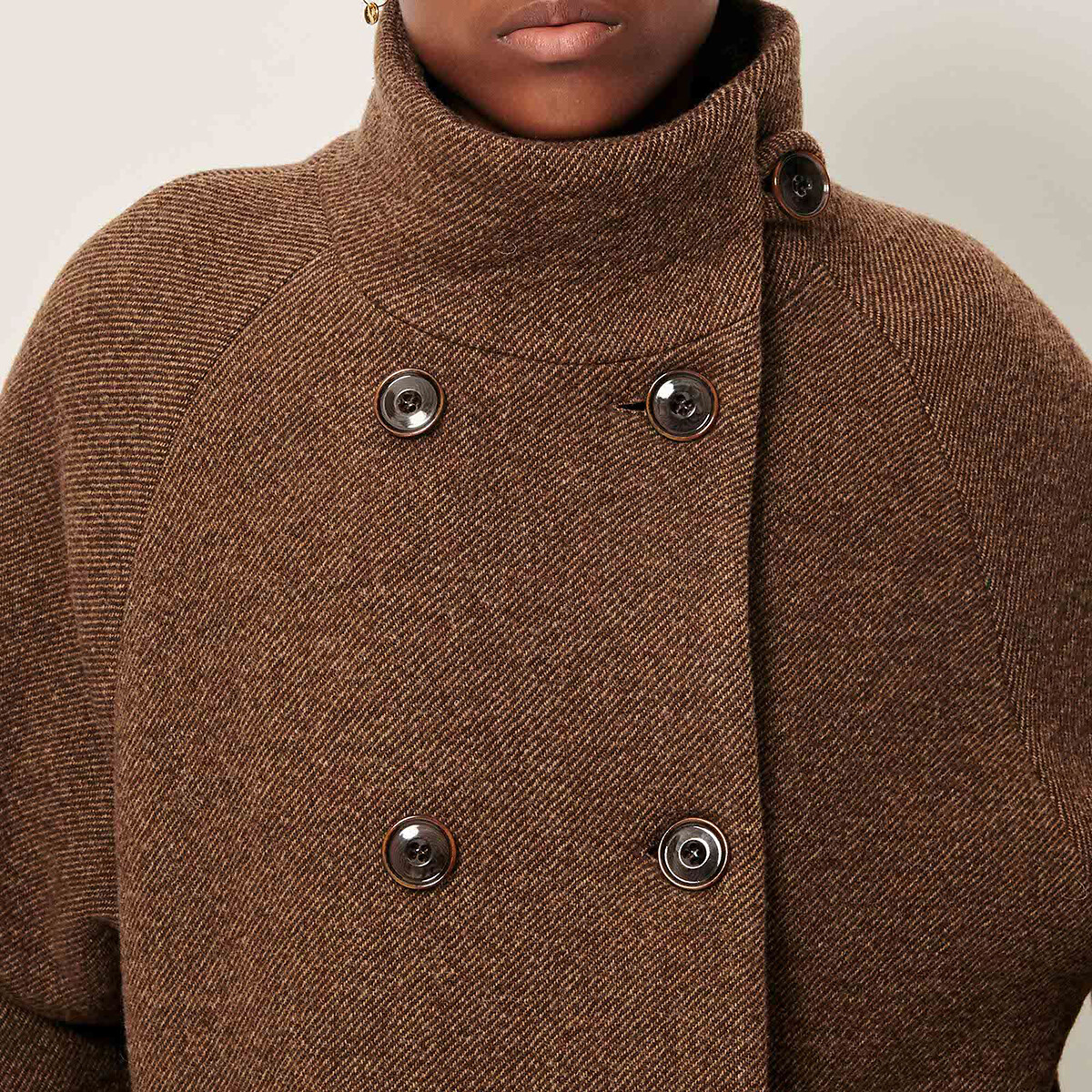 Floral Blvd Mid-Length Coat in Wool Blend brown, SESSUN