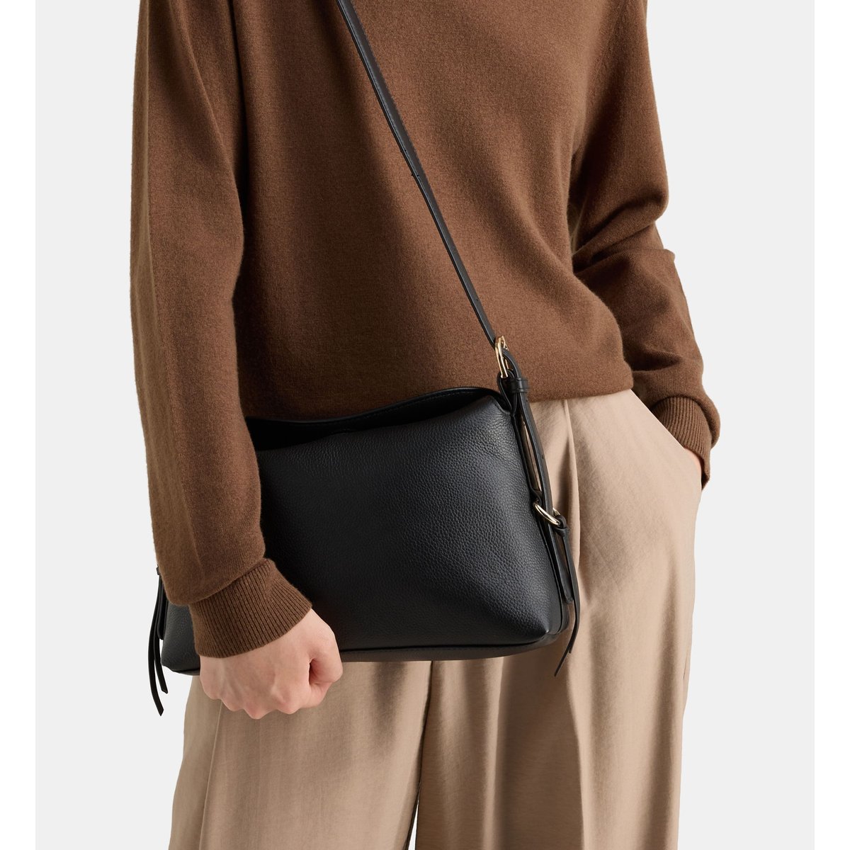 Sac à main garance cuir noir, GALERIES LAFAYETTE