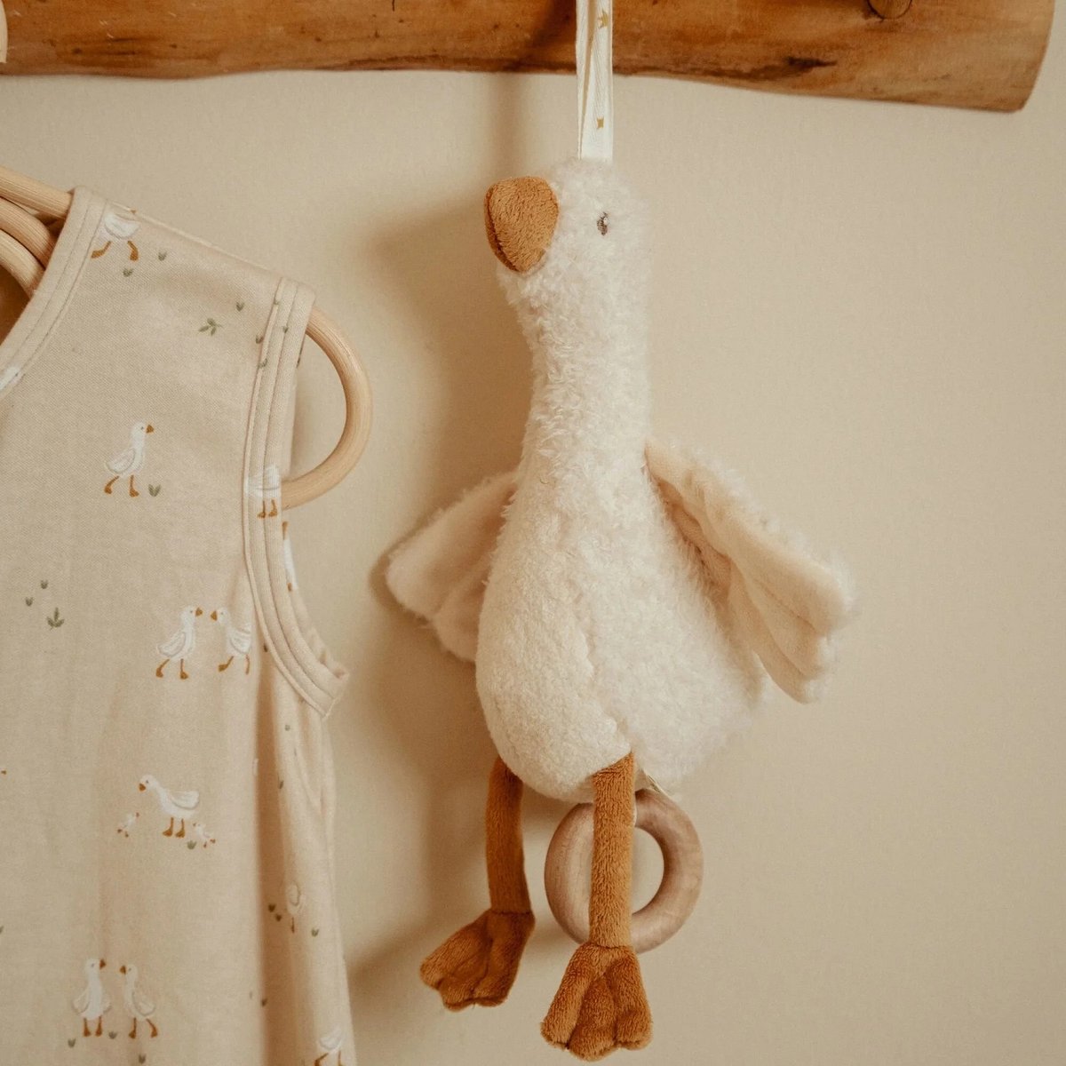 Peluche musicale à suspendre blanc, LITTLE DUTCH