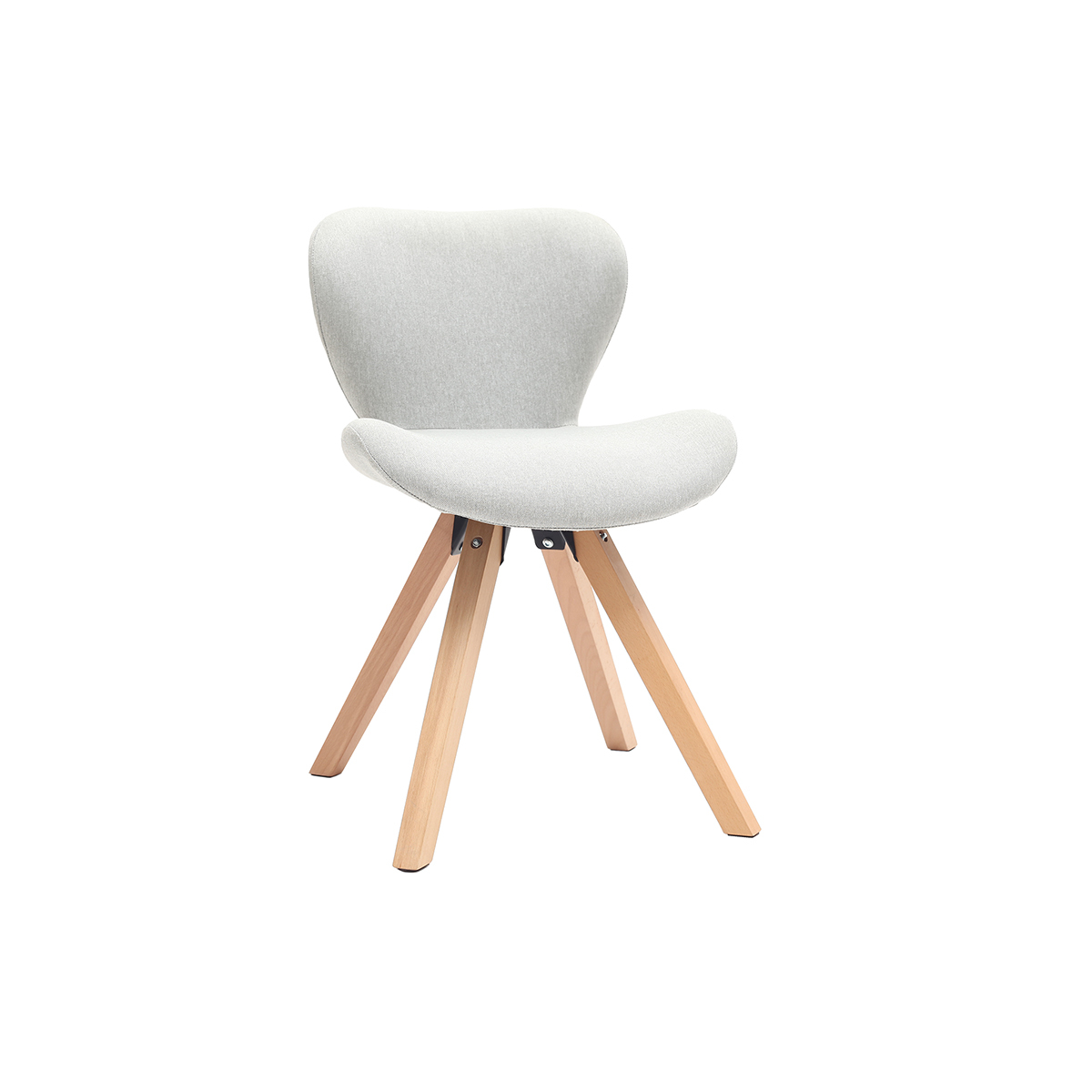 Chaise scandinave en tissu et bois ANYA gris perle, MILIBOO