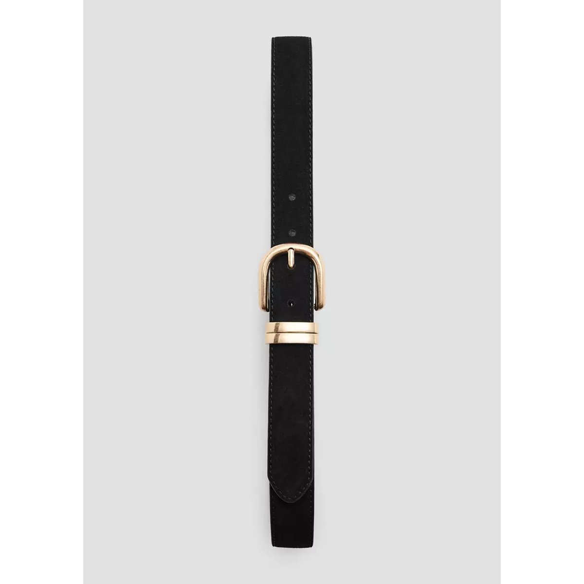 Ceinture cuir suède noir, MANGO