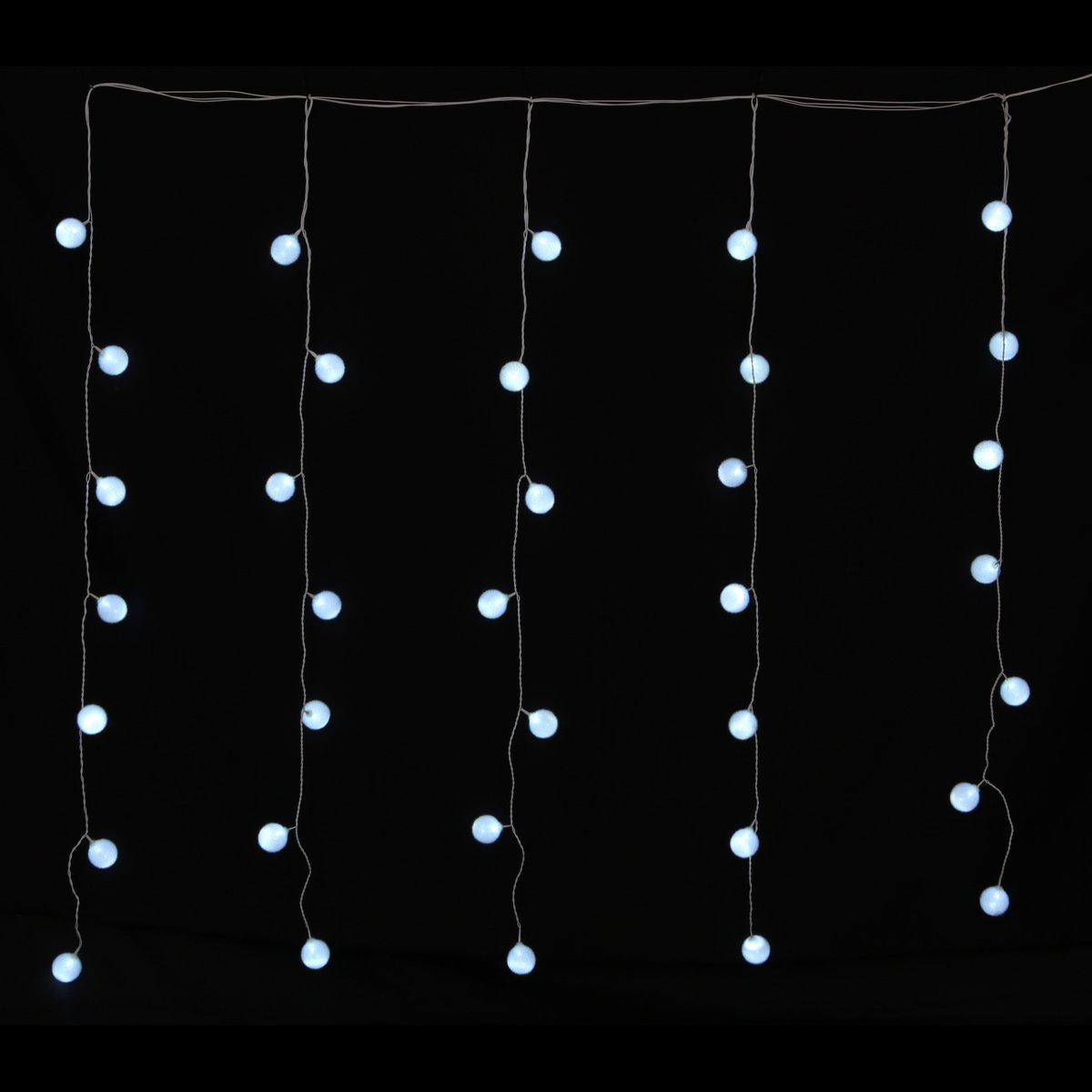 Rideau de Boules Lumineuses 35 LED Blanc Fixe blanc, EDEN