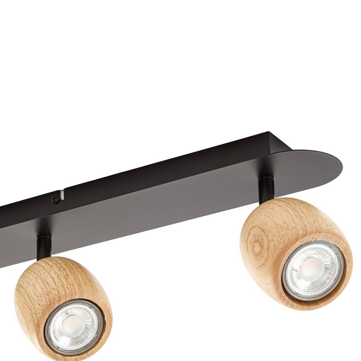Spot en bois moderne, Sloane noir, bois clair, LINDBY