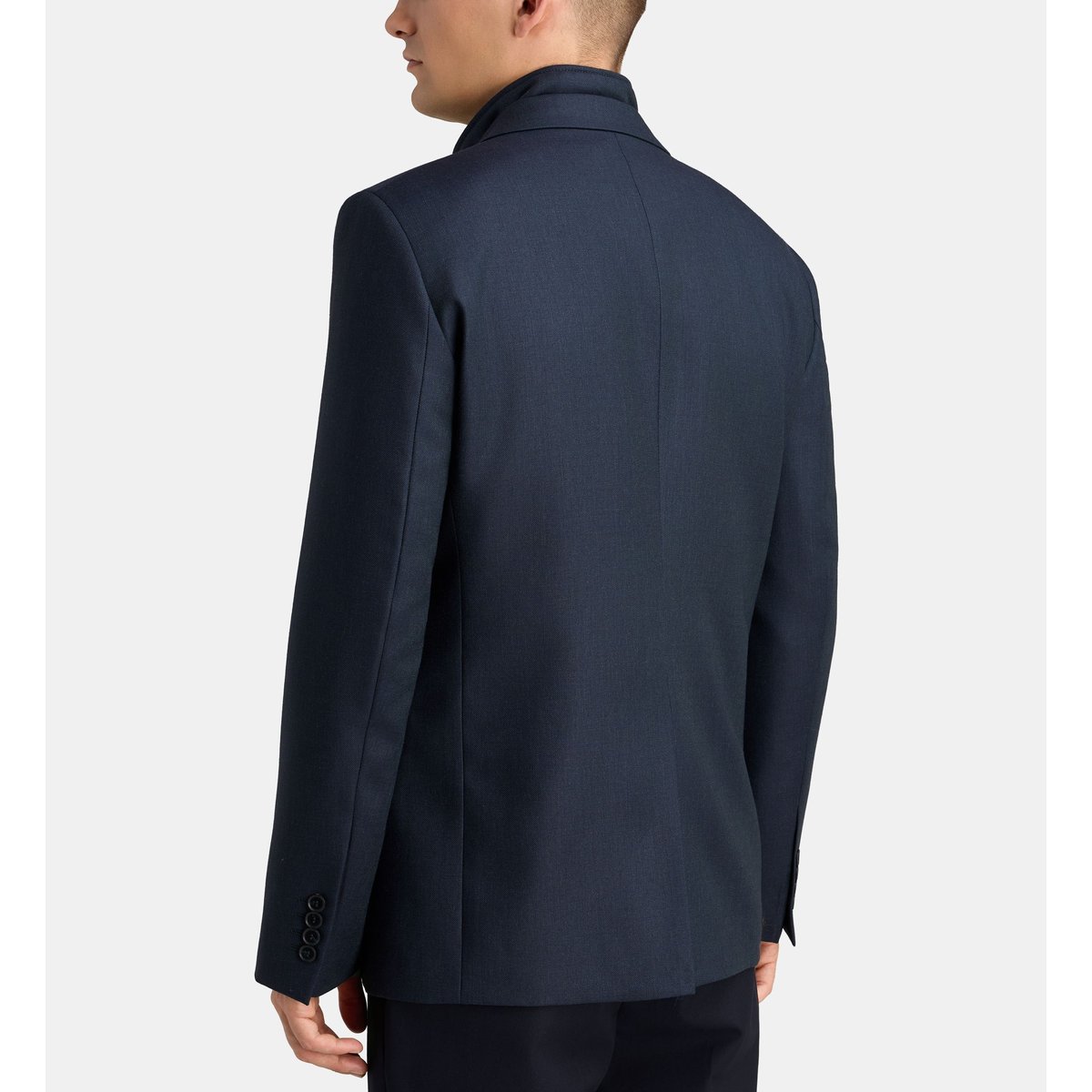 Veste de costume droite balneo parmenture laine bleu marine, COMPTOIR GL