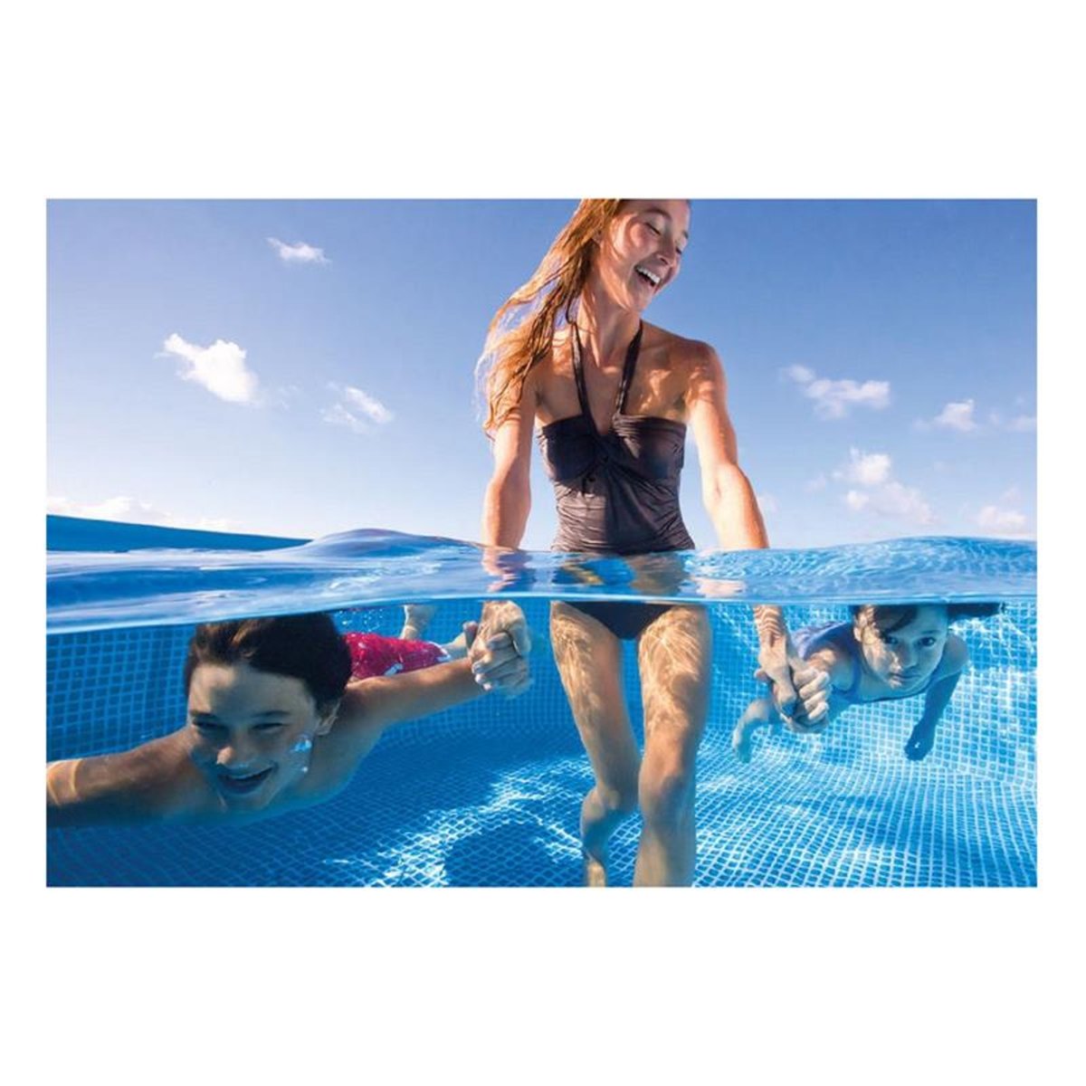 Piscine tubulaire réctangulaire 300 x 200 x 75 cm couleur unique, INTEX