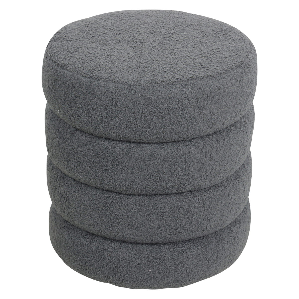Pouf tissu bouclette rase gris bleu, ZAGO