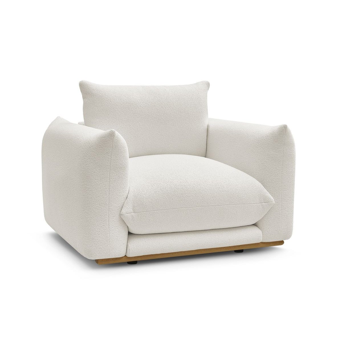 Fauteuil tissu bouclette, ERNEST blanc, BOBOCHIC