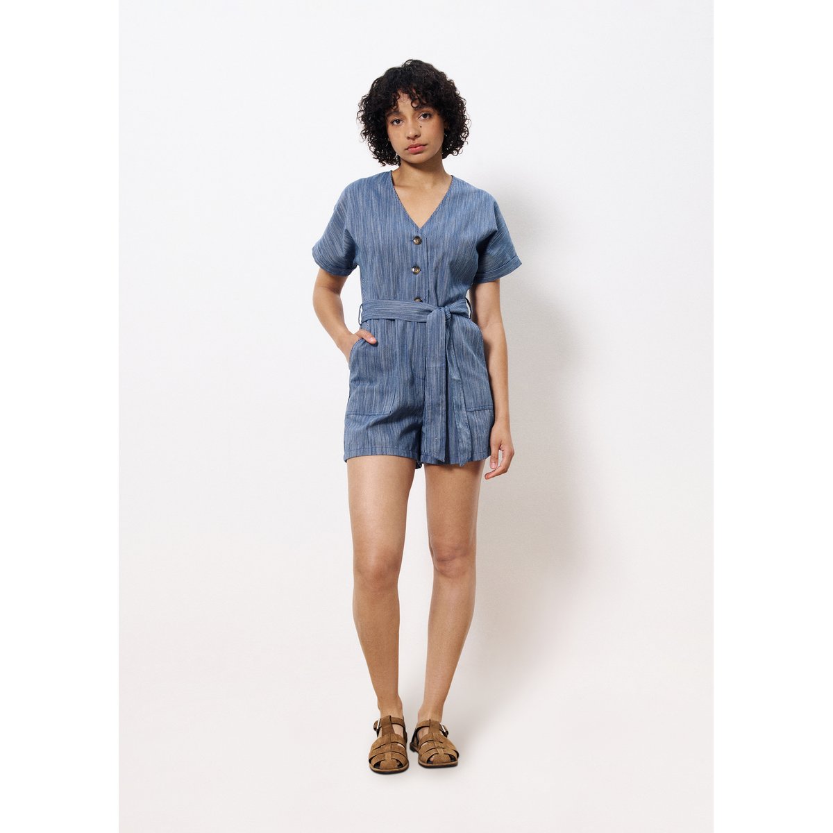 Combishort  en coton ADILA bleu marine, FRNCH