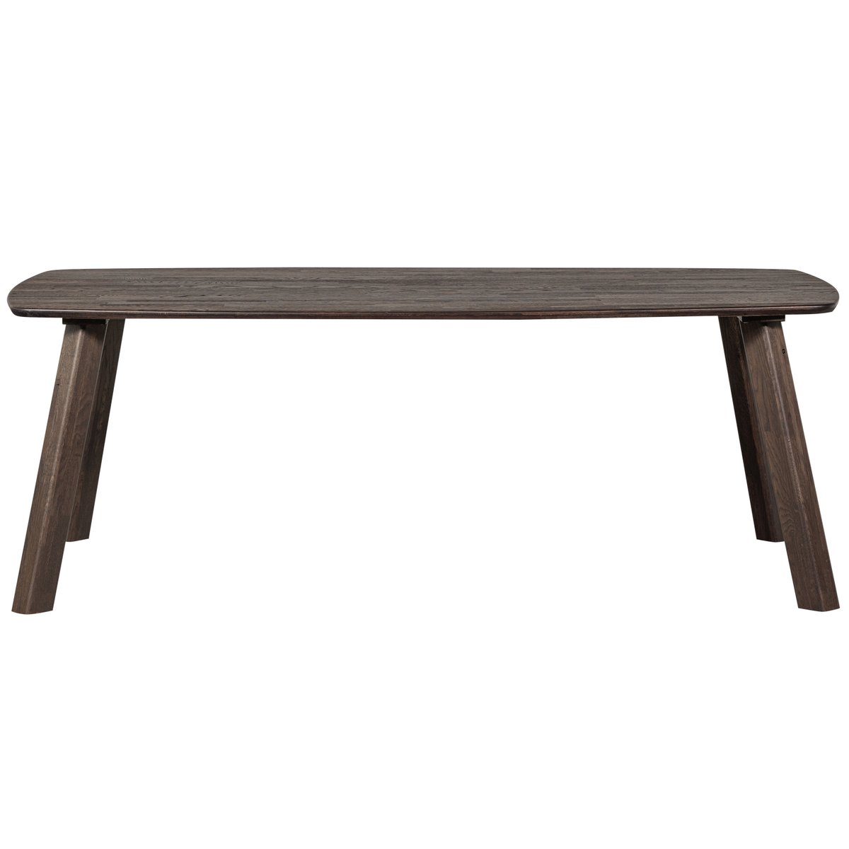Table à manger en bois de chêne 6 personnes DEENS marron foncé, WOOOD