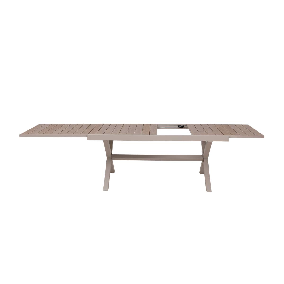 Table de jardin en aluminium AYDEN marron, MADE IN MEUBLES