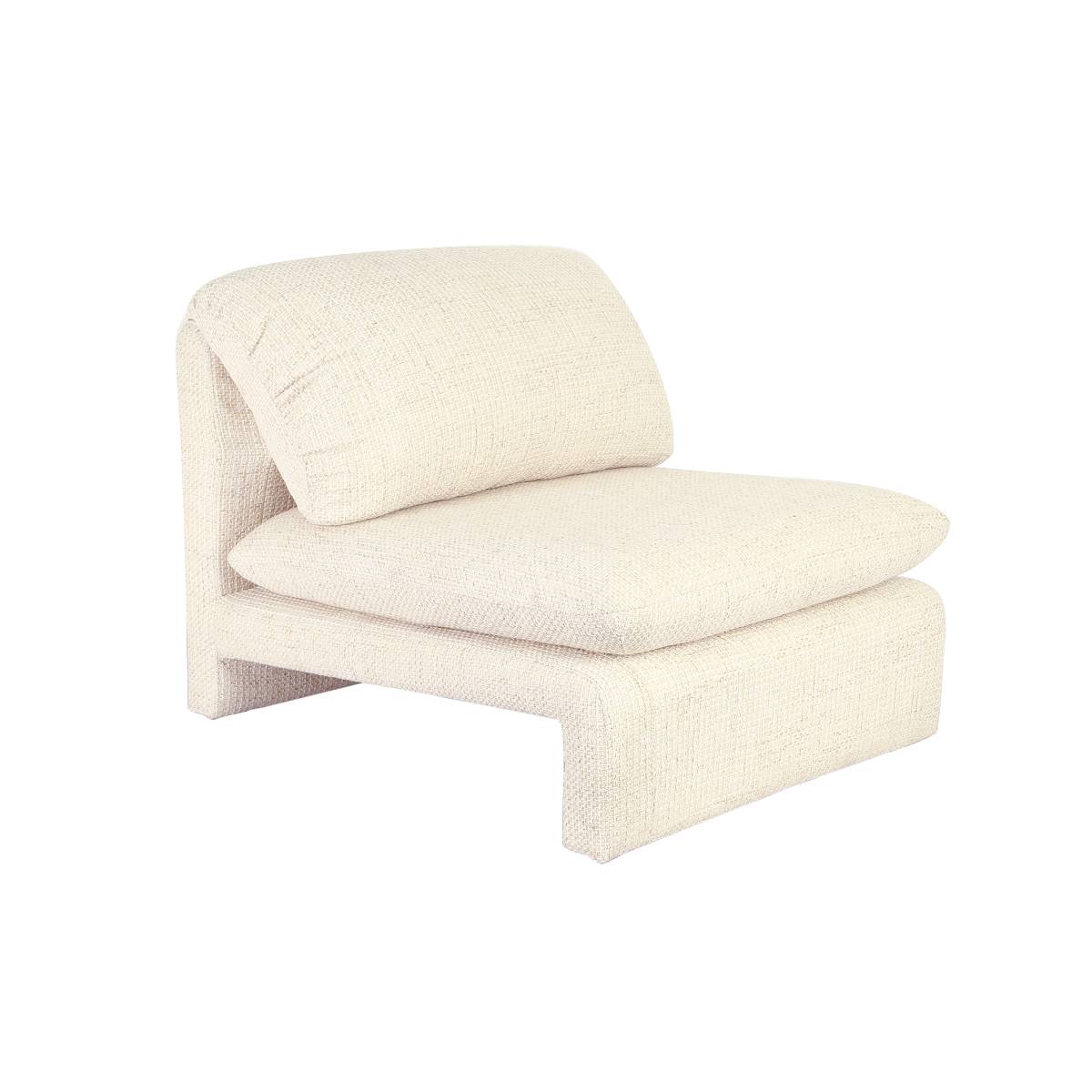 Fauteuil en tissu ARELYA blanc, MADE IN MEUBLES