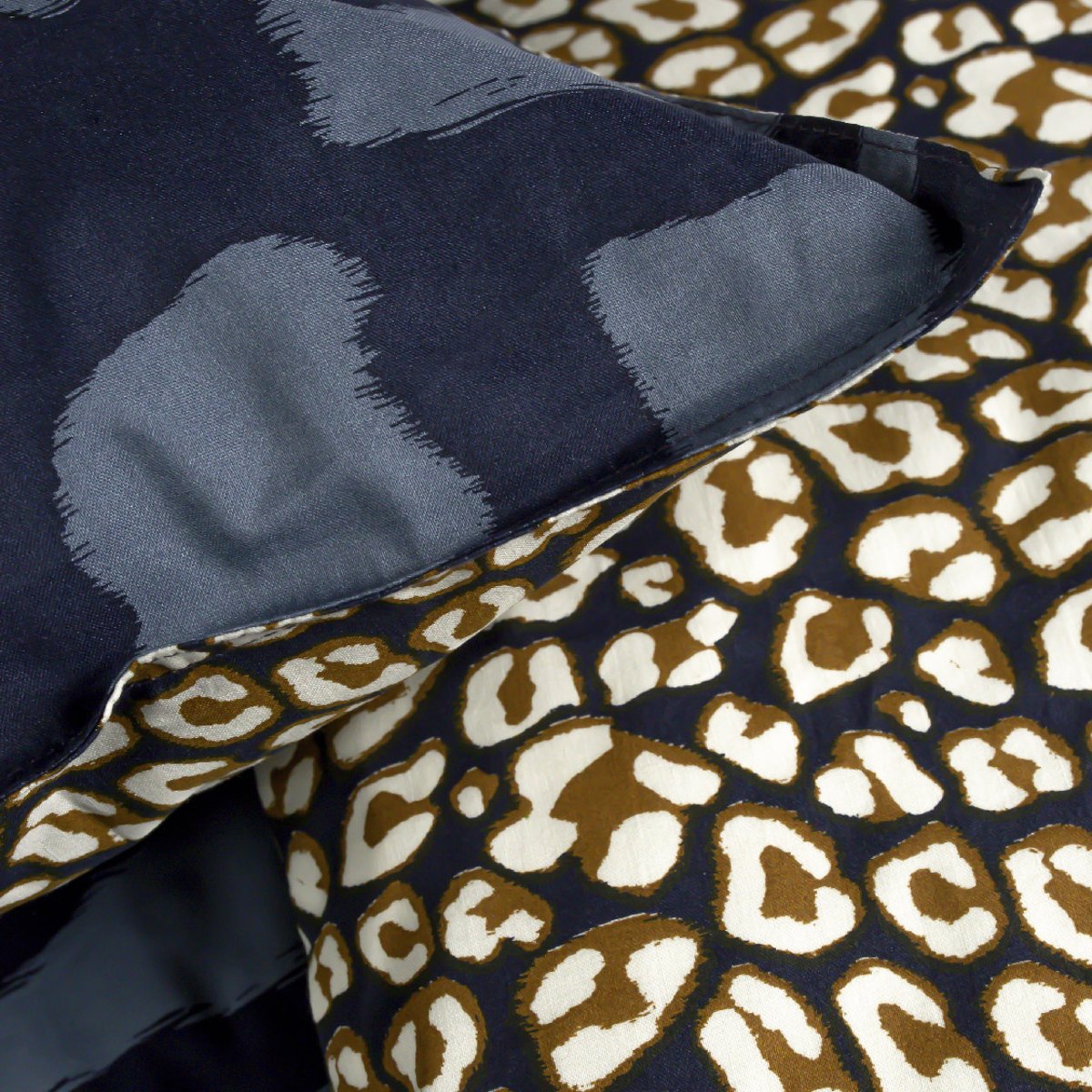 Parure de lit coton 2 personnes imprimé animalier SUNSHINE bleu, TODAY