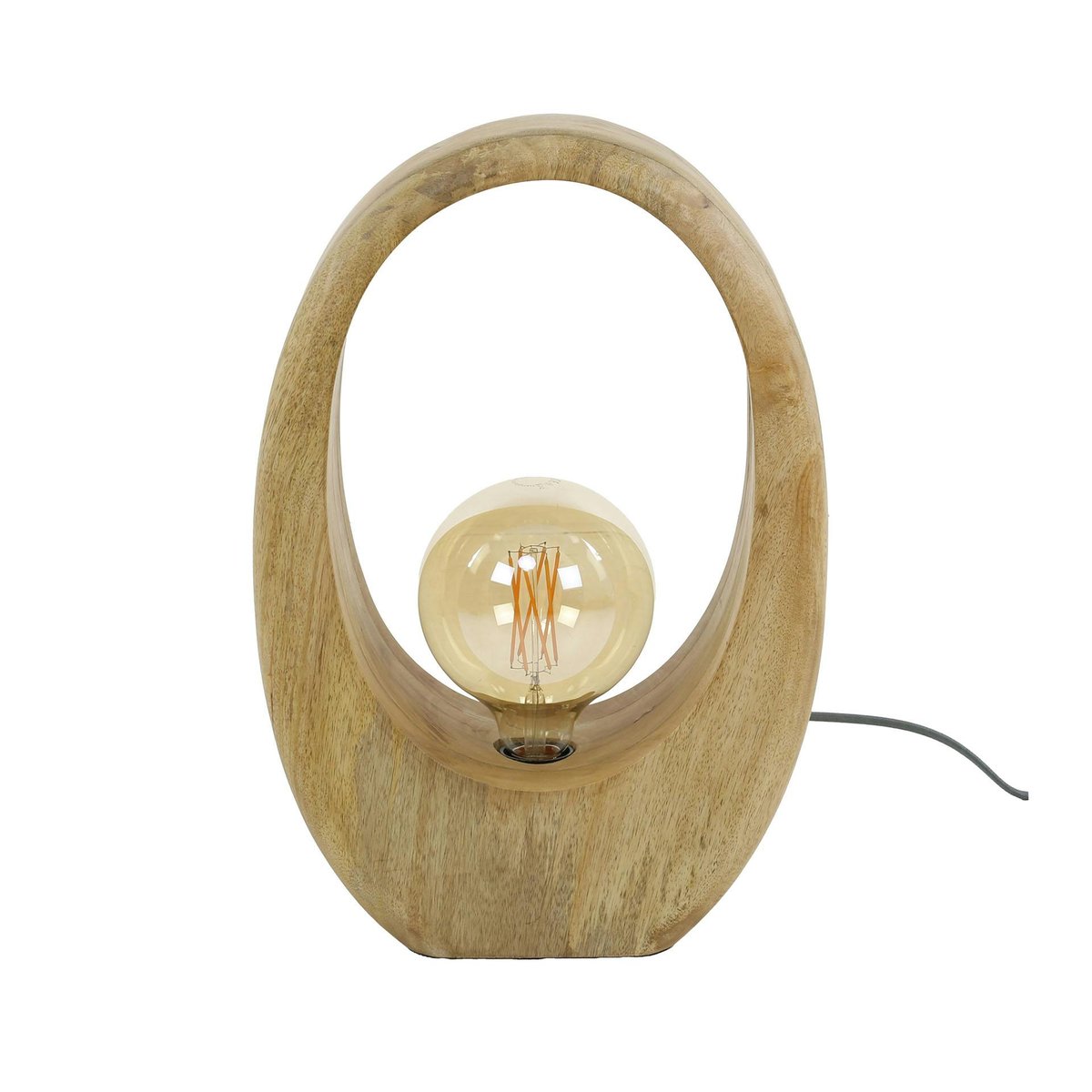 Lampe en bois de manguier forme organique H 43 cm LUCKNOW bois naturel, PIER IMPORT
