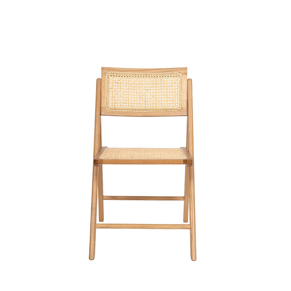 Chaise pliante en cannage et bois- PAULA bois clair, DRAWER