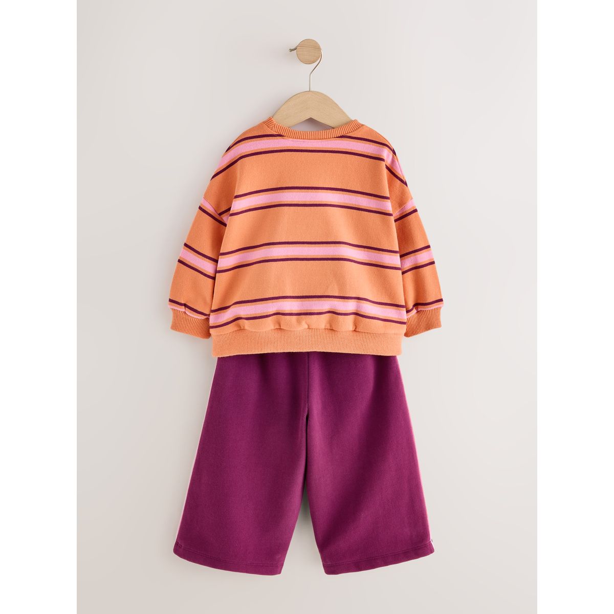 Ensemble sweat et pantalon de jogging large rayure orange/violet, NEXT