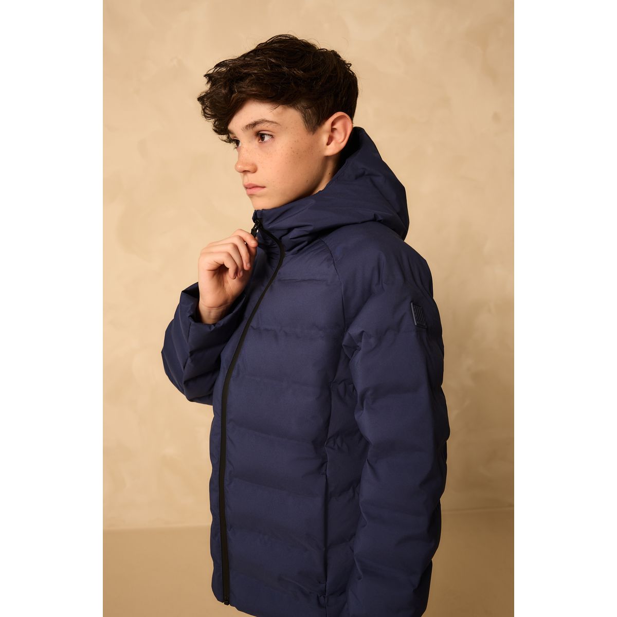 Veste à capuche semi-épaisse imperméable bleu marine, NEXT