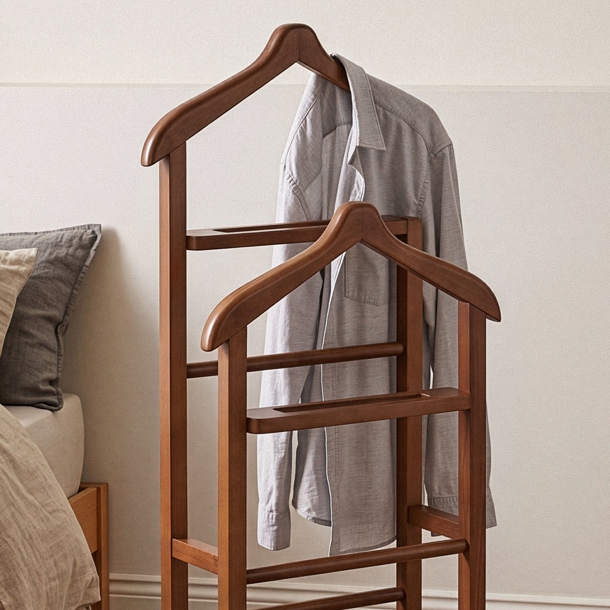 Valet de chambre en bois massif - BETA noyer, CALICOSY