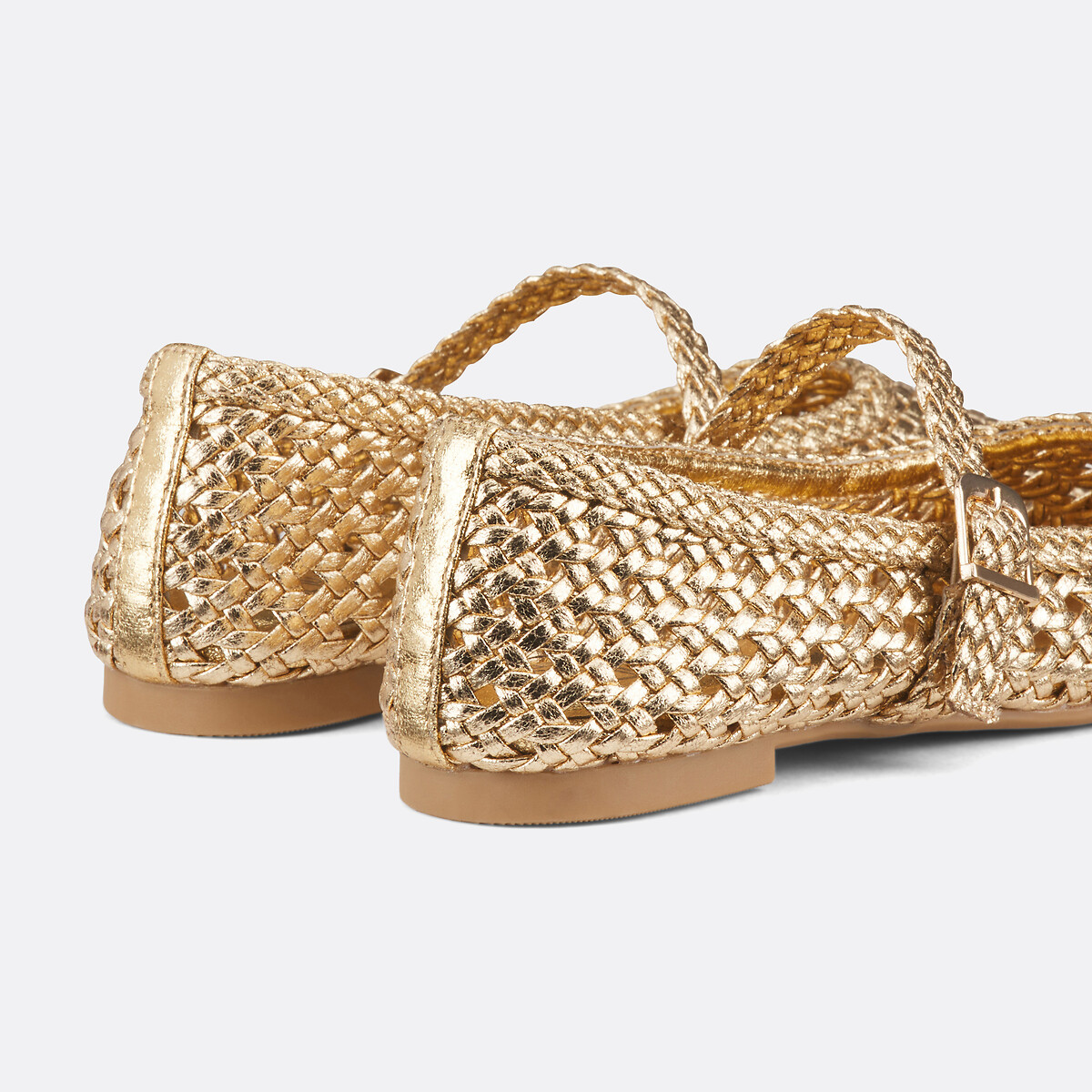 Ballerines babies tressées métallisées doré, LA REDOUTE COLLECTIONS