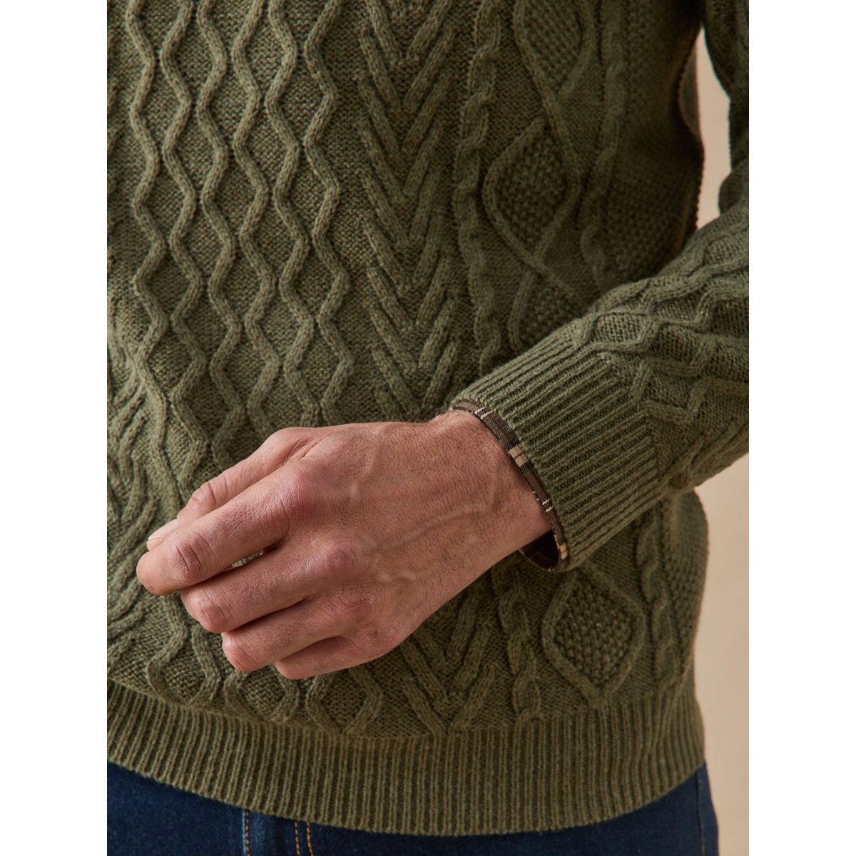 Pull 30% laine col rond kaki, DAXON