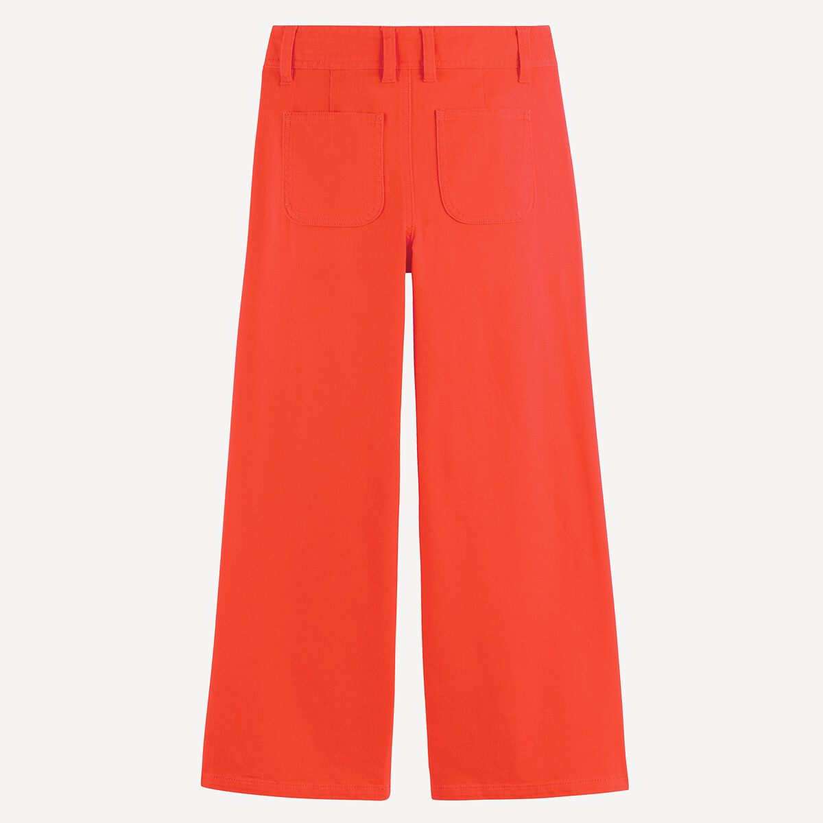 Pantalon large en twill rouge, LA REDOUTE COLLECTIONS