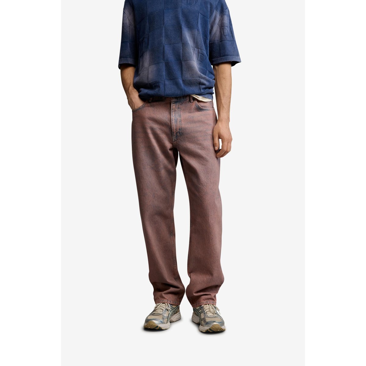 Jean uni rouge, DESIGUAL