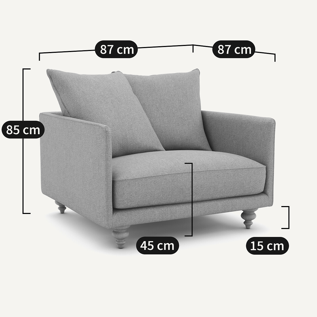 Fauteuil chevron moucheté, Lazare lin, AM.PM