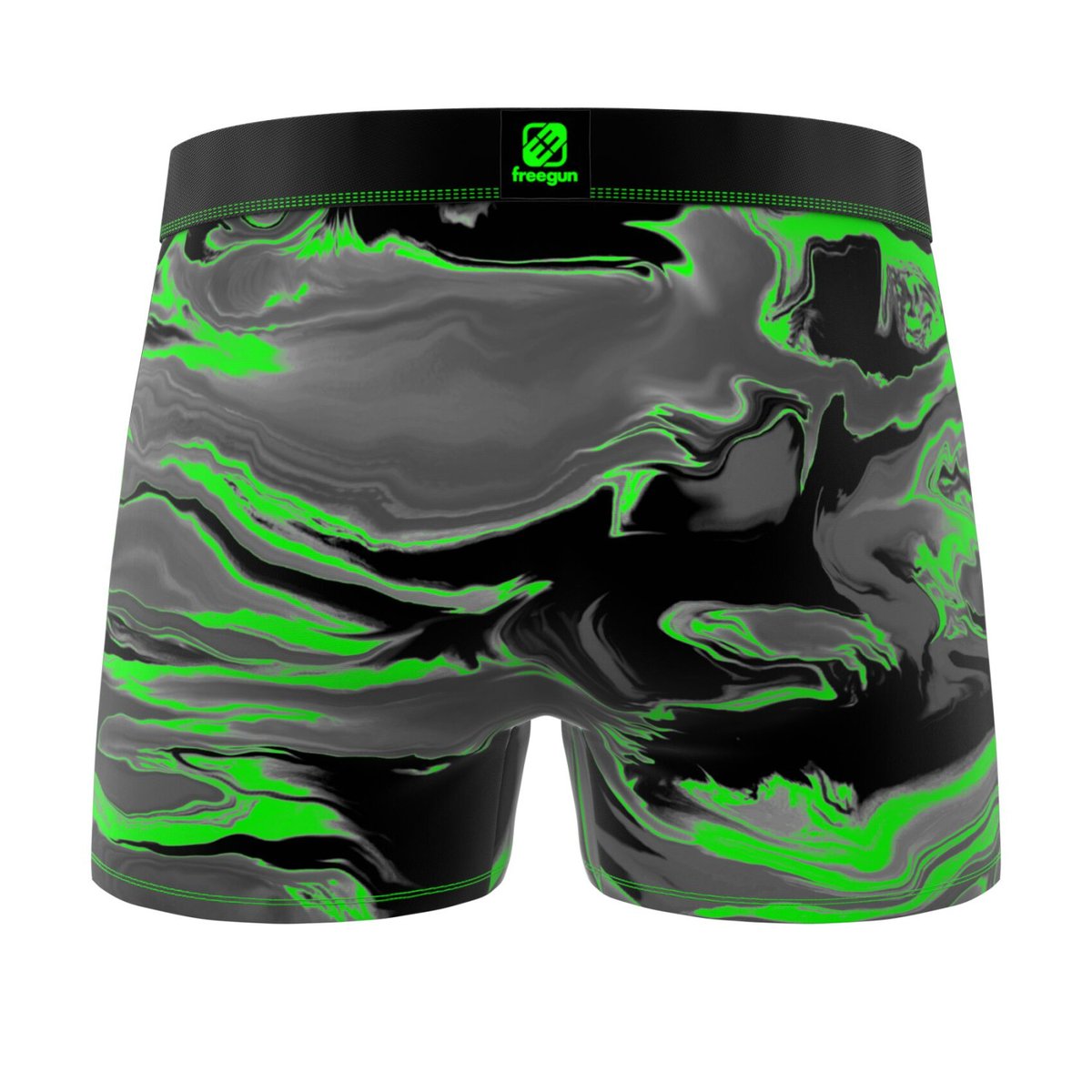 Lot De 4 Boxers Microfibre turquoise/orange/jaune/noir/bleu/vert/gris, FREEGUN