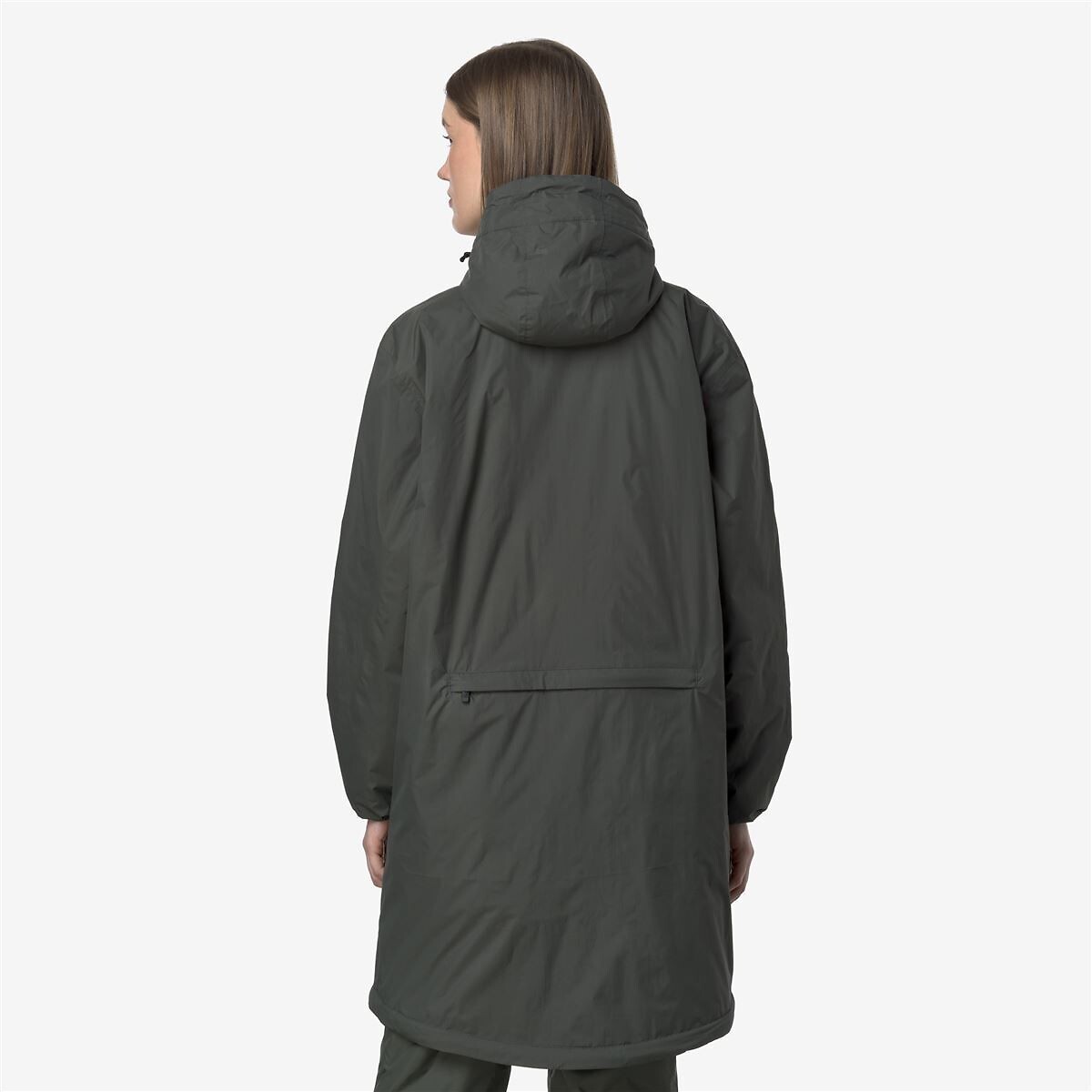 Coupe-vent mi-long unisexe LE VRAI 4.0 EIFFEL WARM kaki, K-WAY