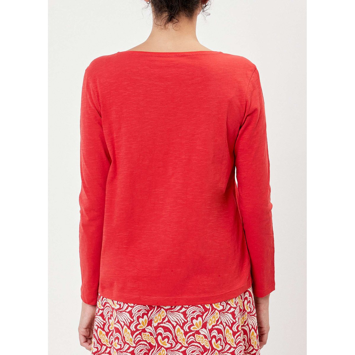 T-shirt coton bio col bateau GONDA rouge brique, LA FIANCÉE