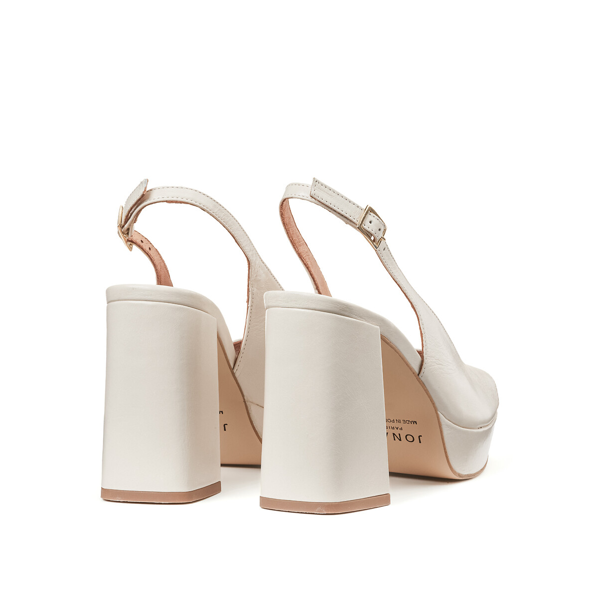 Sandales cuir à talon slingback Vlad ecru, JONAK