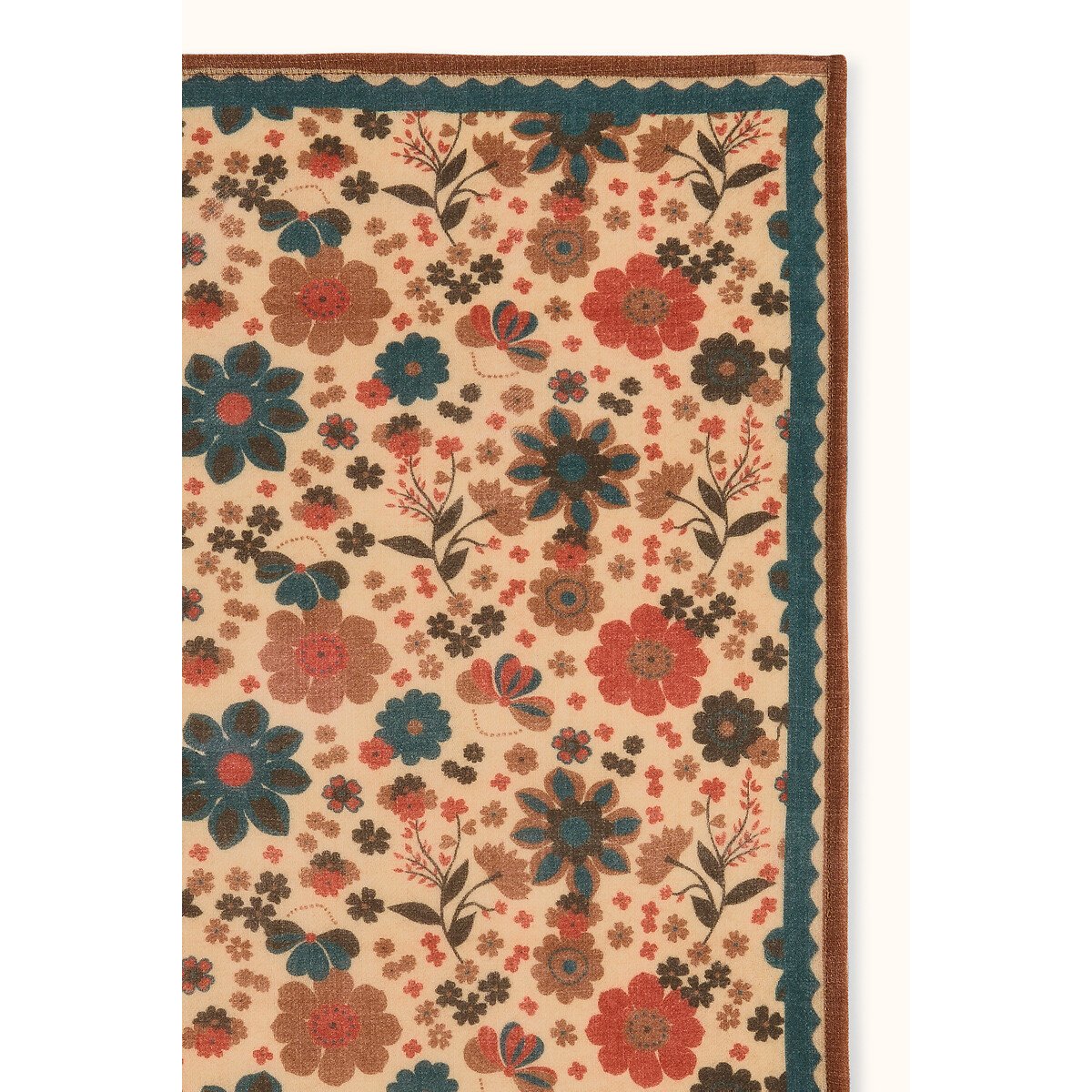 Foulard en laine, imprimé floral, FIZA imprimé floral fond écru, APACHES COLLECTIONS