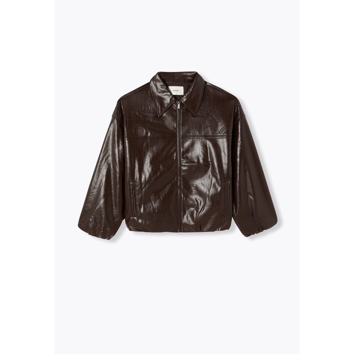 Blouson zippé en simili marron, PROMOD